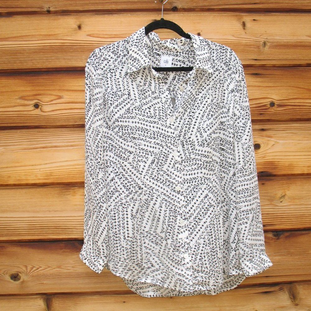 NWT CAbi Osaka Nights Split Back Top Blouse